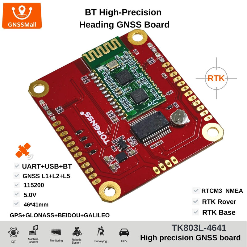 K803 Bluetooth GNSS module board GNSS full system frequency, centimeter level, low-power RTK, high-precision GPS module