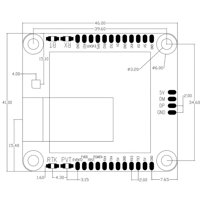 K803 Bluetooth GNSS module board GNSS full system frequency, centimeter level, low-power RTK, high-precision GPS module