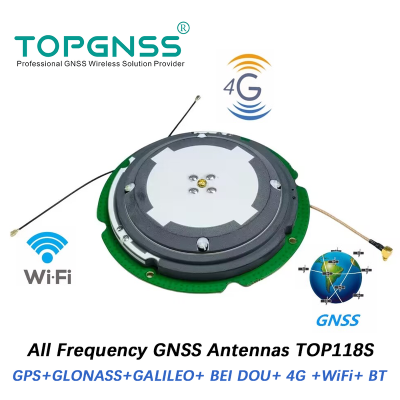 TOP118 RTK high-precision GNSS GPS antenna L1 L2 L5 full frequency built-in antenna BT 4G WIFI GNSS GPS TOPGNSS