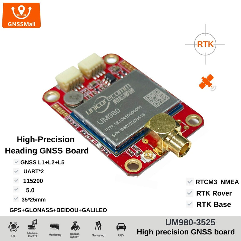 UM980 module board High precision GNSS full frequency low-power RTK differential GPS module applied to UAV, UGV, TOPGNSS