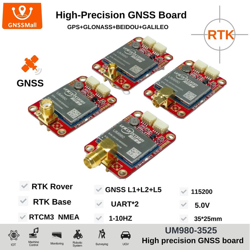 UM980 module board High precision GNSS full frequency low-power RTK differential GPS module applied to UAV, UGV, TOPGNSS