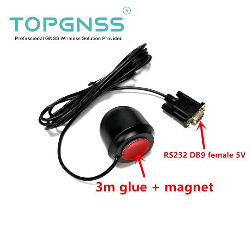 5V RS232 level GNSS GPS receiver antenna module NMEA 0183 4800bps  DB9 Female connector  cable 3meter