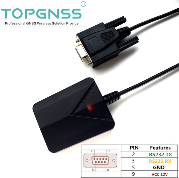DB9 Female Connector 12V RS232,RS-232 GPS glonass receiver, 4800 baud rate,module with antenna Line length 5 meters