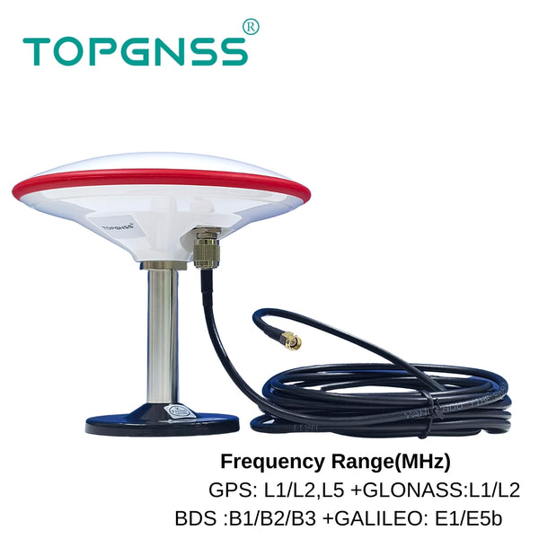 High-precision RTK GNSS antenna L1 L2L 5 ZED-F9P GPS Antenna high gain CORS Antenna TNC 3-12V GPS GLONASS GALILEO BDS, TOP109