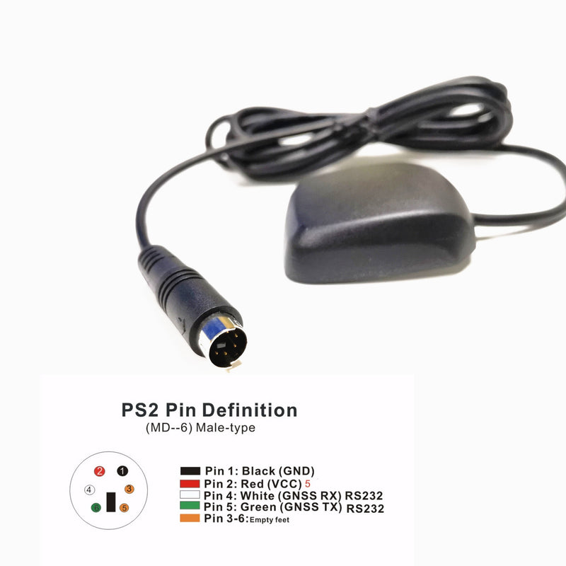NEMA0183 RS232 output protocol baud rate: 4800 gps glonass GNSS receiver Connector form: PS2 Operating voltage: 5V