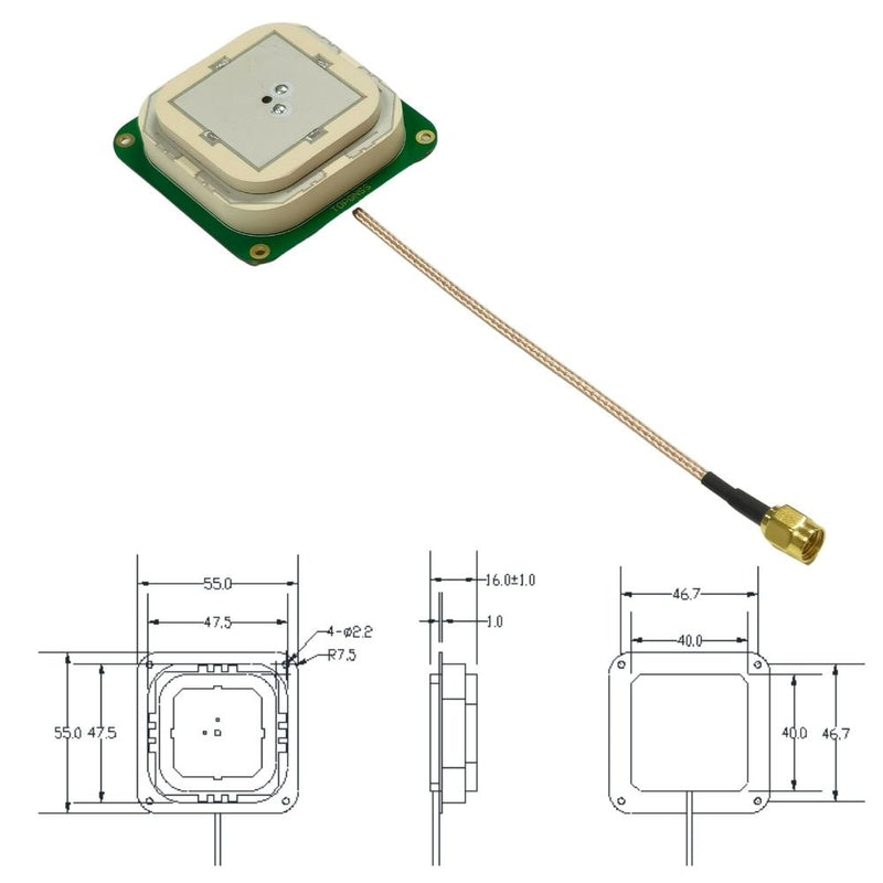 NEW L1+ L5  AN-501  high precision RTK  antenna SMA Small size built-in volume GPS GNSS GLONASS  30dB TOPGNSS