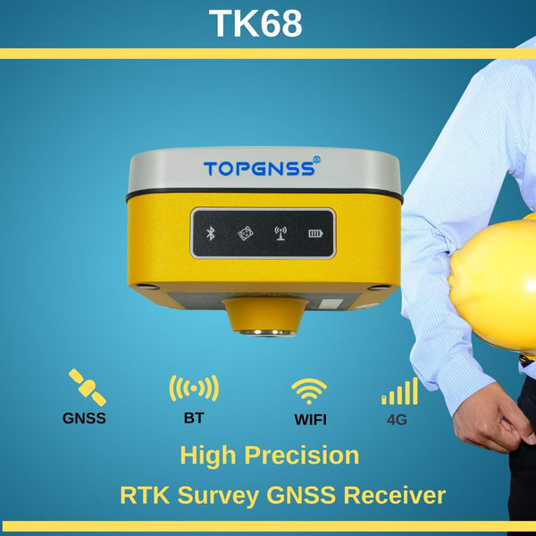 New Small Survey RTK GNSS Receiver,  rtk gnss base and rover rtk ntrip gnss, Mapping RTK GPS Receiver TK68 TOPGNSS