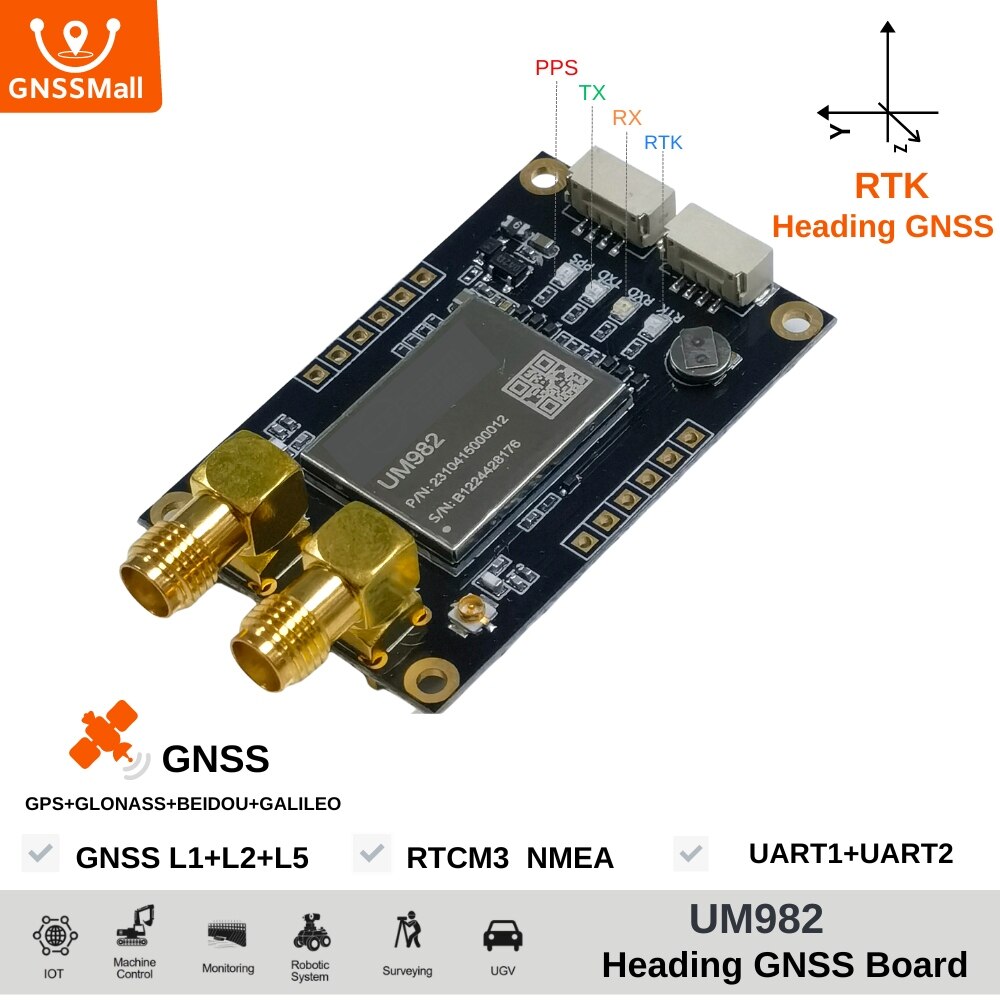New UM982 module Highprecision heading GNSS board RTK differential Direction finding UAV GPS