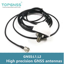 Small size High gain 40dB high precision navigation GPS antenna, RTK GNSS antenna, SMA to TNC cable for ZED-F9P UAV GPS