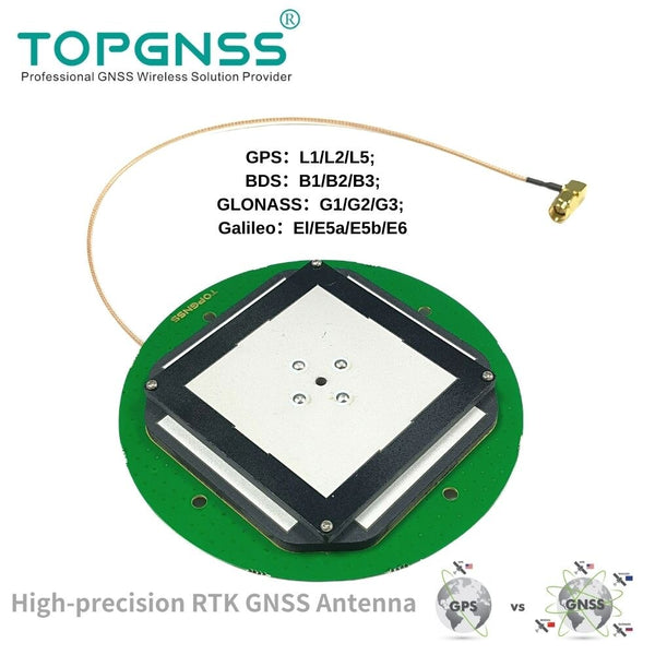 TOP128S built-in high precision RTK antenna supports L1+L2+L5 GNSS GPS GLONASS GALILEO QZSS F9P SMA 30CM  TOPGNSS