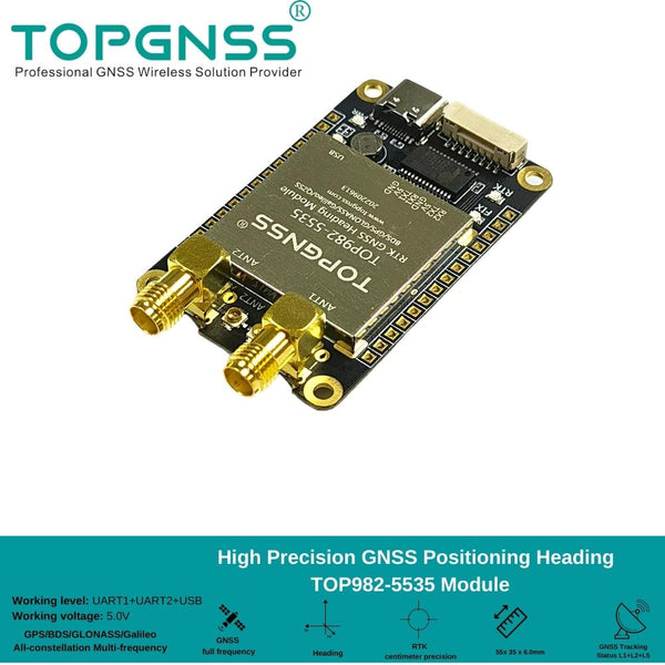 TOP982-5535 Positioning  Heading GFull Frequency RTK High Precision GNSS Module PPS GPS GLONASS GALILEO  Antenna Receiver  SMA